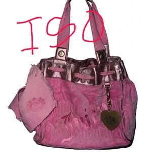 Juicy Couture Pink Shoulder Bag with Heart Charm